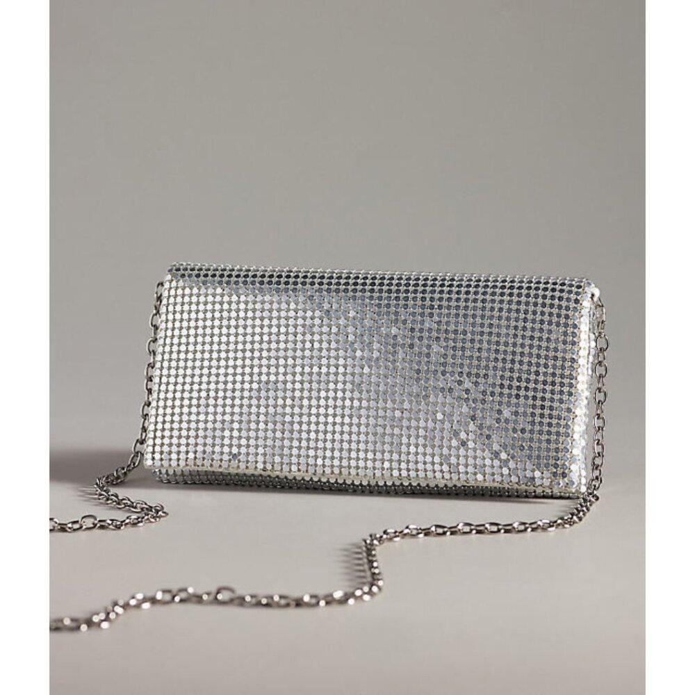 Dolce Vita Chainmail Clutch in Silver | Anthropologie